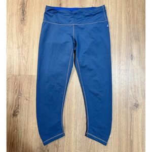 prAna Leggings Women S Blue Ruched Capri Athletic Active Yoga Training Hiking